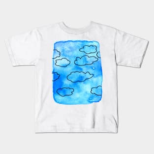 watercolor clouds Kids T-Shirt